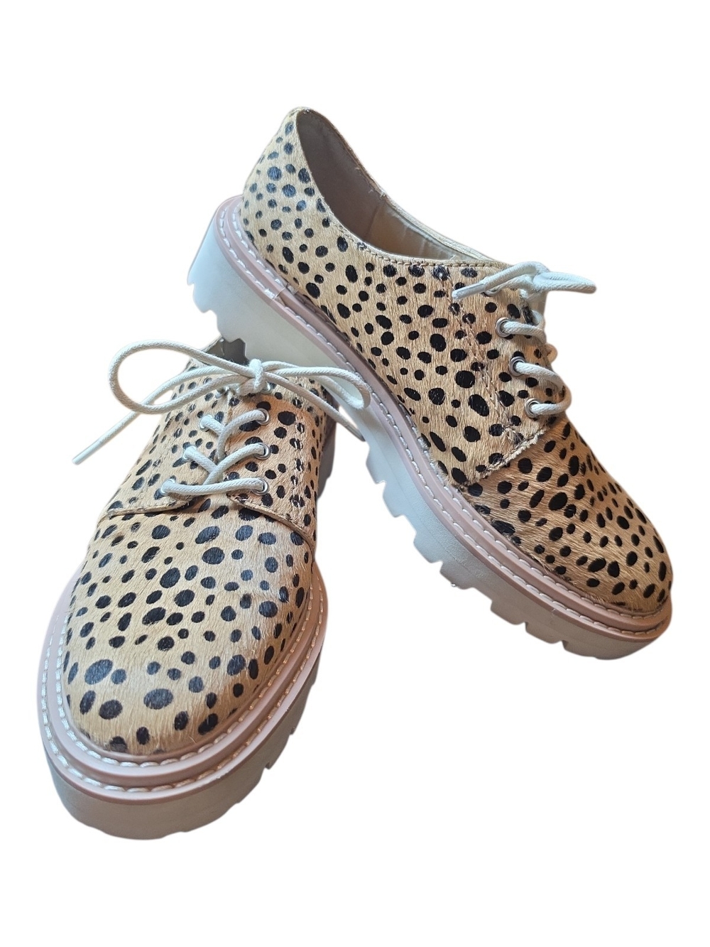 DOLCE VITA | Soya Cheetah Calf Hair Chunky Platform Oxfords Sneakers Brown | 8
